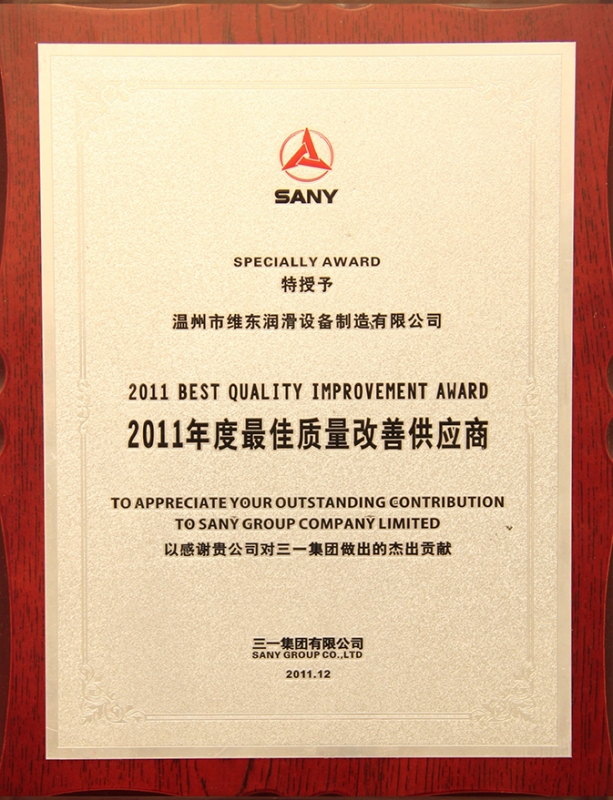 Best Quality improvement supplier of 2011